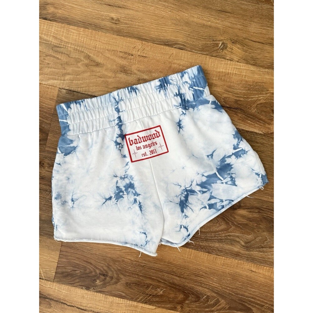 Badwood Los Angeles FIRECRACKER High Waist Blue Shorts Medium Tie Dye